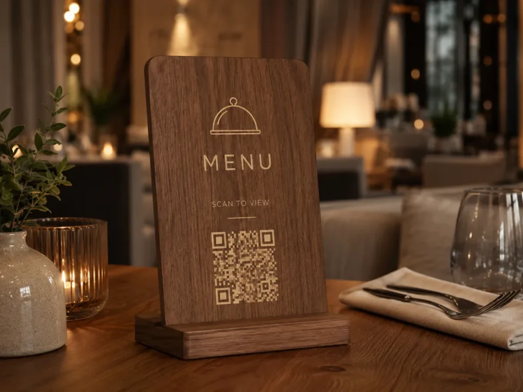 QR-skilt til restaurant og café