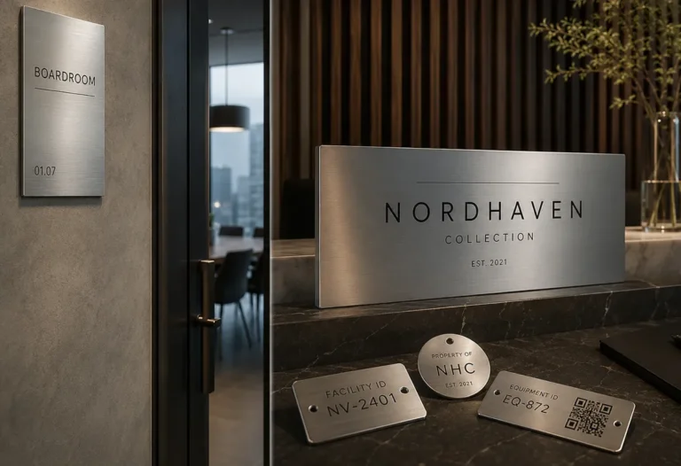 Skilte graveret i metal og aluminium